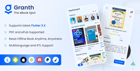 Granth - Full Flutter 3.x EBook App (ePub